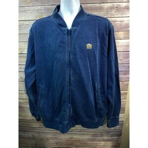 Orvis Mens Large Navy Blue Harrington Jacket with eagle embroidery patch